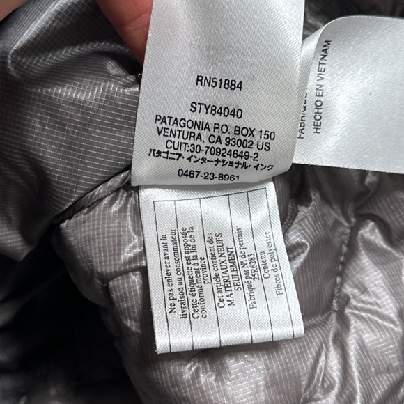 Patagonia Micro Puff Insulated Synthetic Puffer Gray Hooded Jacket Womens Small - Picture 8 of 9